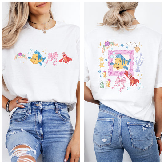 FLOUNDER LITTLE MERMAID DOUBLE SIDED T.SHIRT