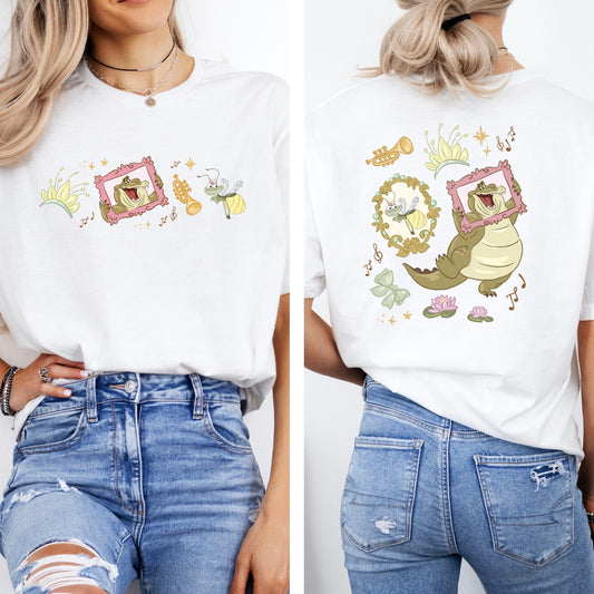 LOUIS TIANA PRINCESS AND THE FROG DOUBLE SIDED T.SHIRT