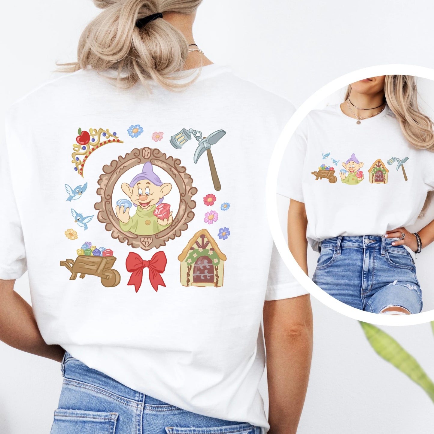 DOPEY SEVEN DWARFS MINE TRAIN DOUBLE SIDED T.SHIRT