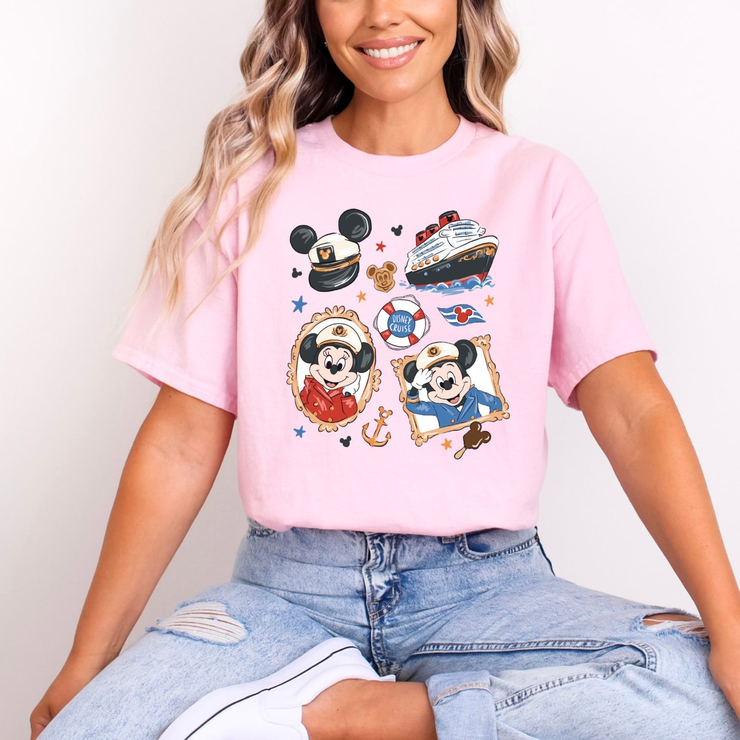 Disney Cruise Minnie and Mickey Hat Waffle Print
