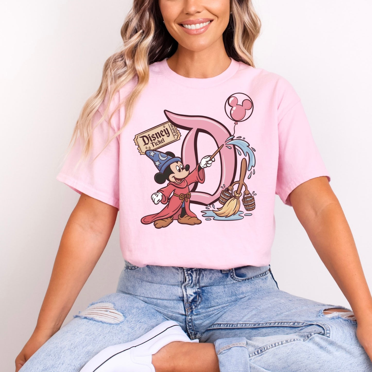 Sorcerer Mickey Pink Letter D