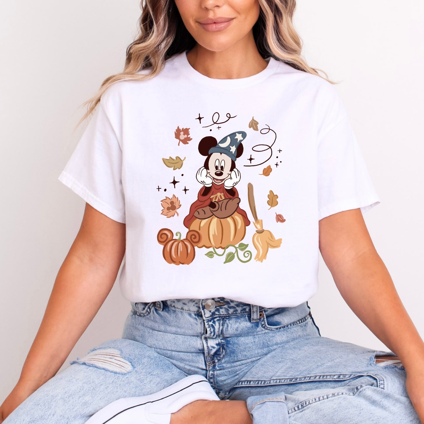 MICKEY SORCERER PUMPKIN AUTUMNAL/HALLOWEEN T.SHIRT
