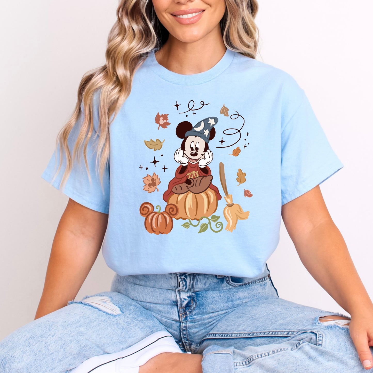 MICKEY SORCERER PUMPKIN AUTUMNAL/HALLOWEEN T.SHIRT